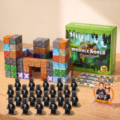 Caja de regalo con 400 cubos magnéticos pixelados: castillo, 20 minifiguras sorpresa y hoja de ideas — 5