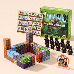 Caja de regalo con 200 cubos magnéticos pixelados: fuerte, 10 minifiguras sorpresa y hoja de ideas — 3
